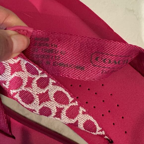 Coach Jessalyn Signature Monogram pink Flip Flops Sandals thick sole Y2K preppy - Picture 8 of 8